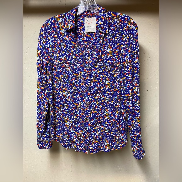 Anthropologie 9 of 52 Conversations Pop Potpourri Colloquial Buttondown Sz 2 - Picture 1 of 5